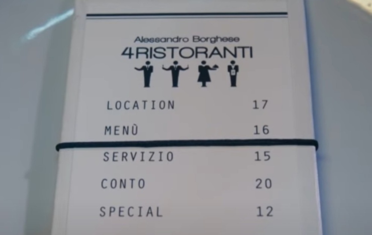 La trasmissione (Alessandro Borghese - 4 ristoranti - youtube screenshot) - www.aforismicitazioni.it