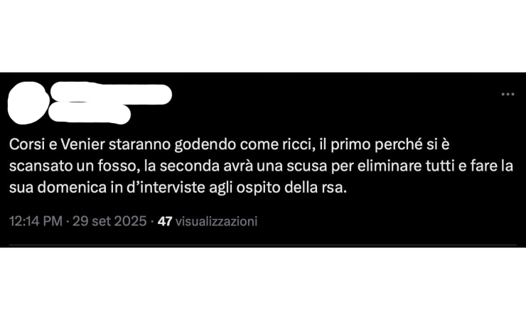 Il tweet polemico (X screenshot) - www.aforismicitazioni.it