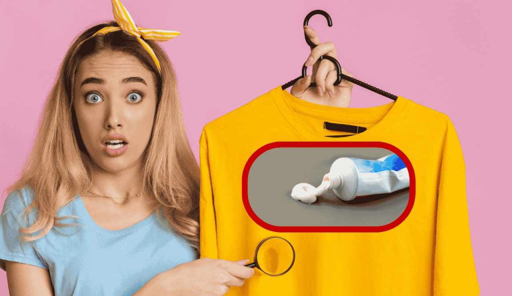 Macchie di dentifricio su vestiti